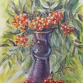 Букетик рябины красной (натурная постановка)