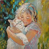 С пушистиком.