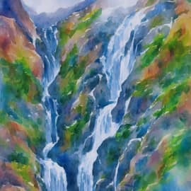 Из серии работ "Бежит и дышит водопад"