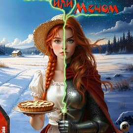 Обложка моей книги Пирогом и мечом. Она загружена на литрес в печатном и аудио формате.