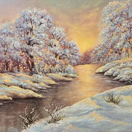 Под снегом сладко спит притихшая природа