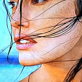 Портрет девушки на ветру