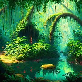 Сказочный пейзаж джунгли НС