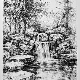 Водопад в лесу