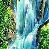 Картина "Голубой водопад" (1), художник Ольга Пелевина