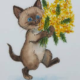 Открытка с котом - 17