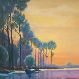 На рассвете. Вольная копия картины А. Луи Жакоб