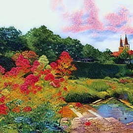 Цветы в саду.