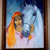 С белой лошадью (1), художник Диана Сотникова