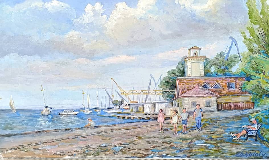 Набережная. Яхт-клуб. Живопись ZhNataly