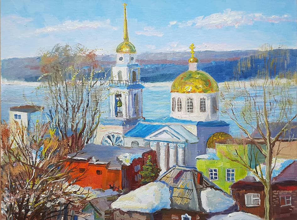 Пленэрная фантазия. Собор г. Воткинск.