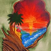 Ракушка с пальмой