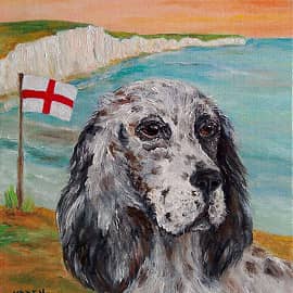 Сеттеры (триптих): Английский) English setter dog