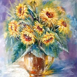 Подсолнухи Выполнено осенью с натуры 2023 г.