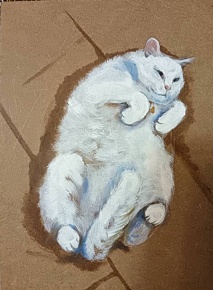 кошка, этюд