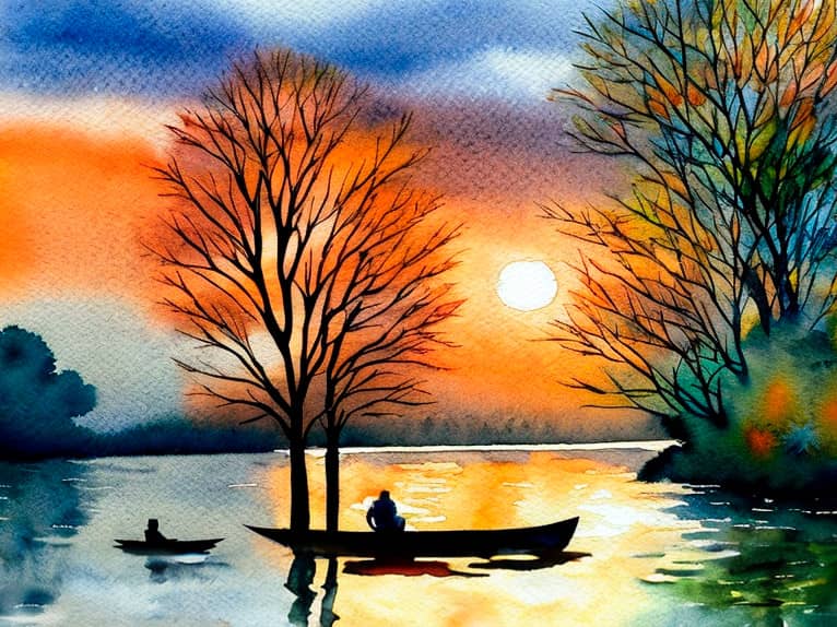 Картина "Осенняя рыбалка"