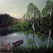 Рассвет над озером