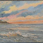 Волна на закате. Морской пейзаж. Пленэрная живопись ZhNataly
