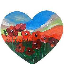 Цветочное поле на закате