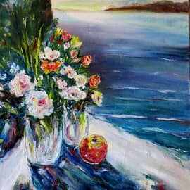 Цветы и море