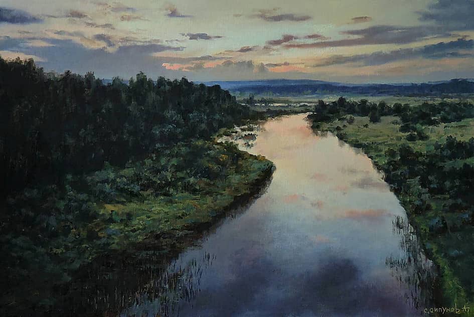 Закат на реке
