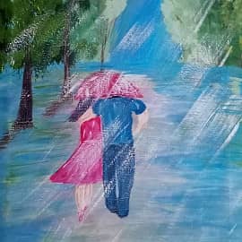 Влюбленная пара - картины современных начинающих художников