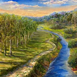 Пейзаж с рекой и тропой