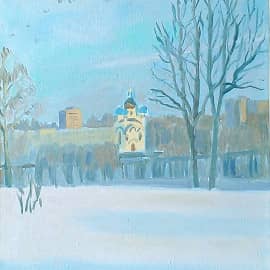 "Пейзаж с церковью"