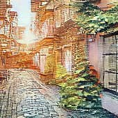 Рассветный город.