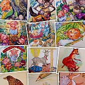 Иллюстрация к сказке " Три поросёнка". (1), художник Елена Наумова