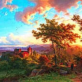 Замок на рассвете.