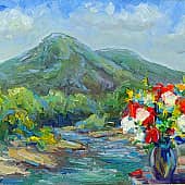 Букет в кувшине у подножия горы Тхача-гочук. Серия натюрморт под открытым небом. Пленэр ZhNataly