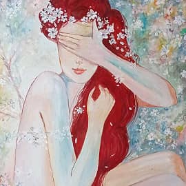 В цветущем саду