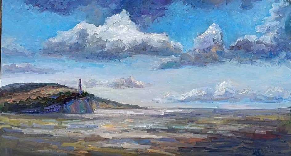 Коричневое Черное море. Осень. Пленэр ZhNataly, Холст на подрамнике Масло