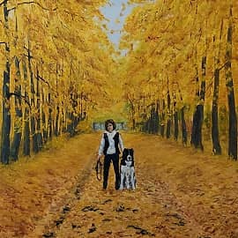 Дама с собачкой. Автопортрет.