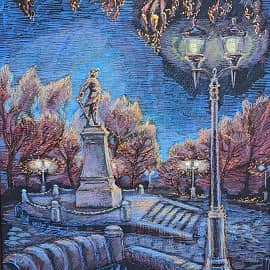 Памятник в сквере. Петр Первый. Графика. ZhNataly