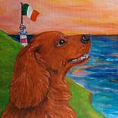 Сеттеры (триптих): Ирландский) Irish setter dog