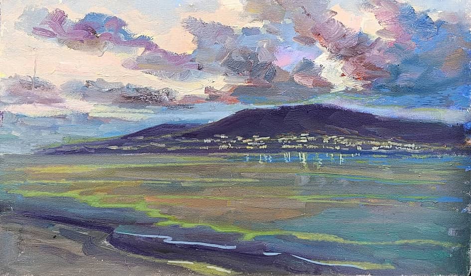 Облака над горой. Вечереет. Пленэр ZhNataly