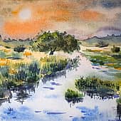 Река на закате