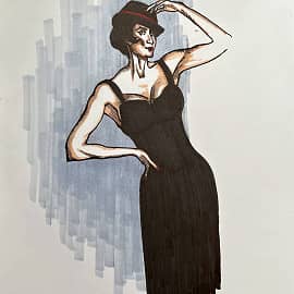 Дама в черном. Скетч.