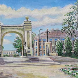 Городской парк. Картина с выставки "Весна, лето, путешествия ZhNataly"