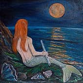Русалка. Лунный пейзаж.