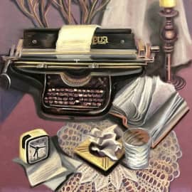 Натюрморт с печатной машинкой