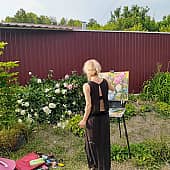 Пионы (куст) (2), художник Татьяна Паола