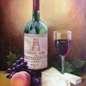 Натюрморт с бутылкой вина (1), художник Ольга Шибанова