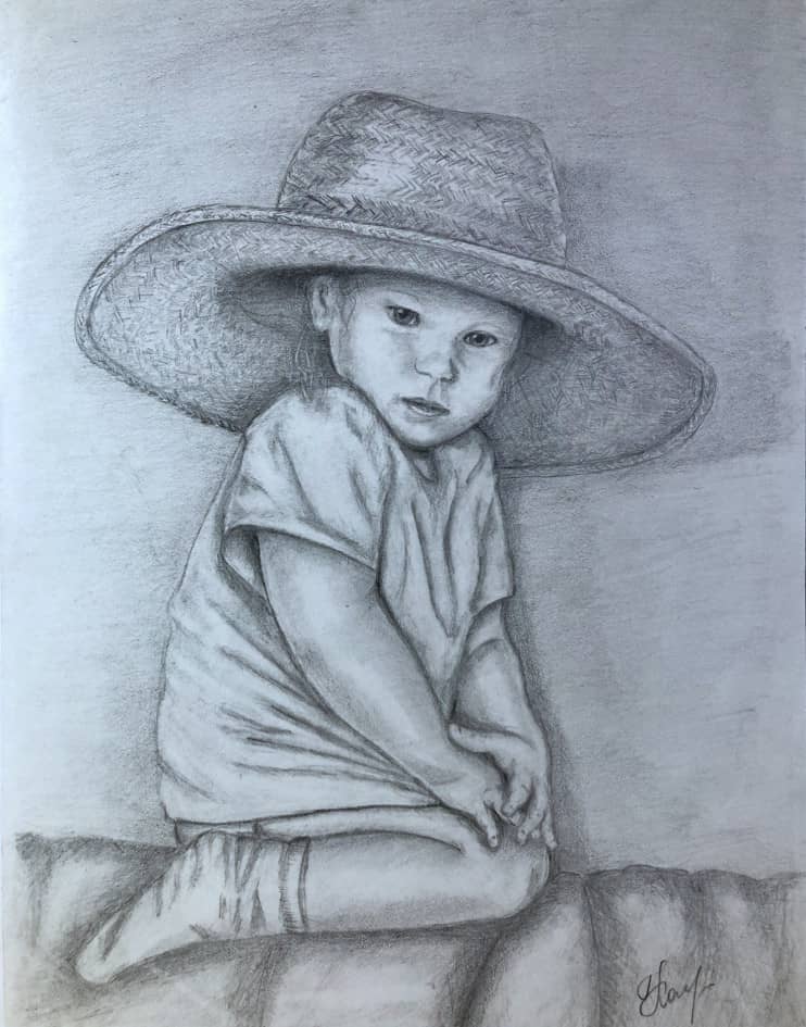 Маленькая девочка в большой шляпе
