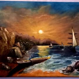 Закат на море