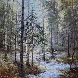 Лесное утро в марте 2025