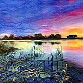 Вечернее озеро.