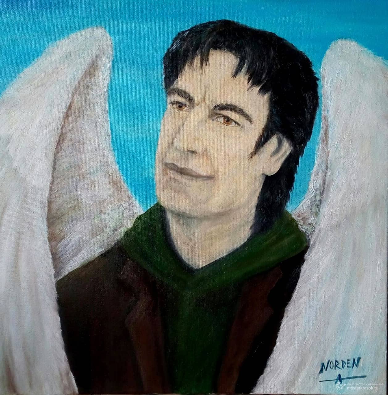 Картина «Алан Рикман в роли Метатрона. Alan Rickman as Metatron» Холст на  подрамнике, Масло 2023 г.